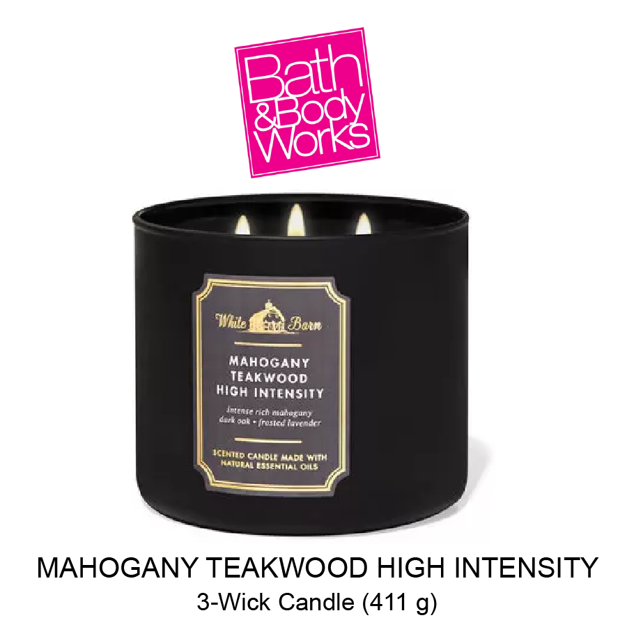 BB 3-Wick Candle Oct-17-2021-04 White Barn Mahogany Teakwood Intense 3-Wick Candle - Image 1