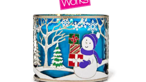 HOLIDAY SNOWMAN SCENE 3-Wick Candle Holder