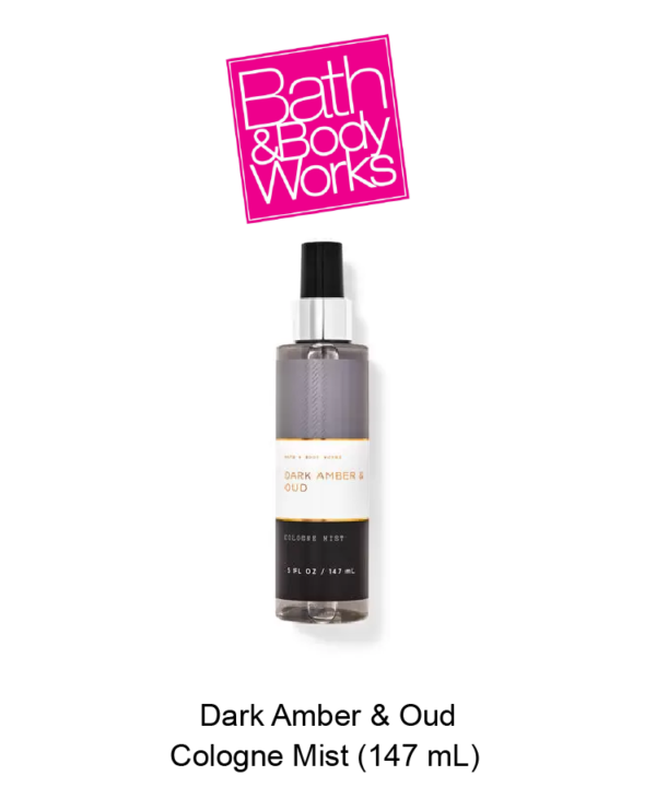 Mens Dark Amber & Oud Cologne Mist