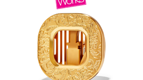 Stamped Gold Flower - Car Fragrance Holder