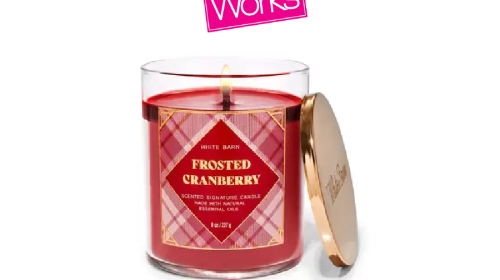 White Barn Frosted Cranberry Signature Single Wick Candle