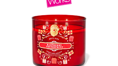 White Barn Raspberry Thumbprint 3-Wick Candle