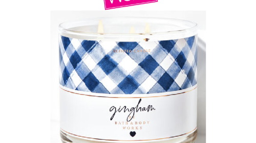 Gingham 3-Wick Candle