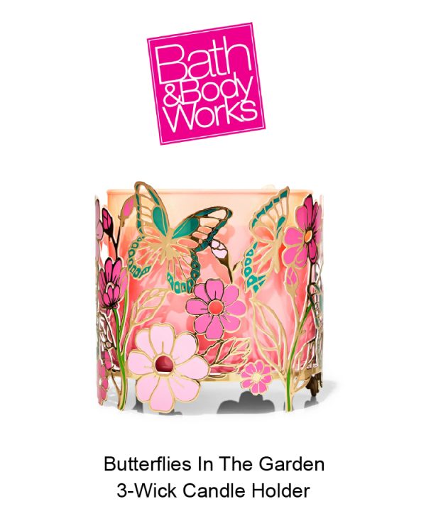 Butterflies In The Garden 3-Wick Candle Holder