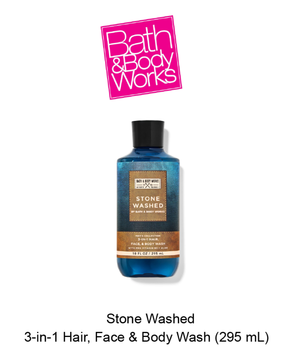 Mens Stone Washed 3-in-1 Hair, Face & Body Wash