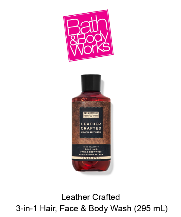 Mens Leather Crafted 3-in-1 Hair, Face & Body Wash