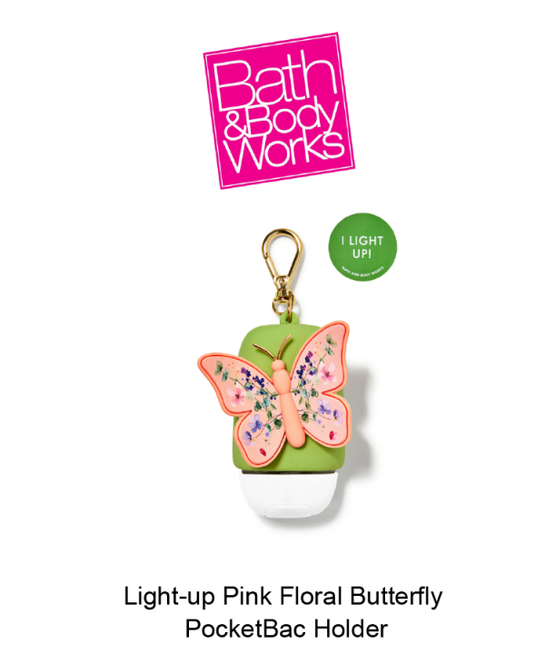 Light-Up Pink Floral Butterfly PocketBac Holder