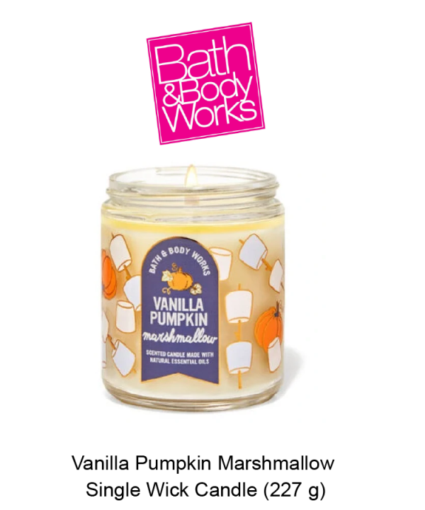 Vanilla Pumpkin Marshmallow Single Wick Candle