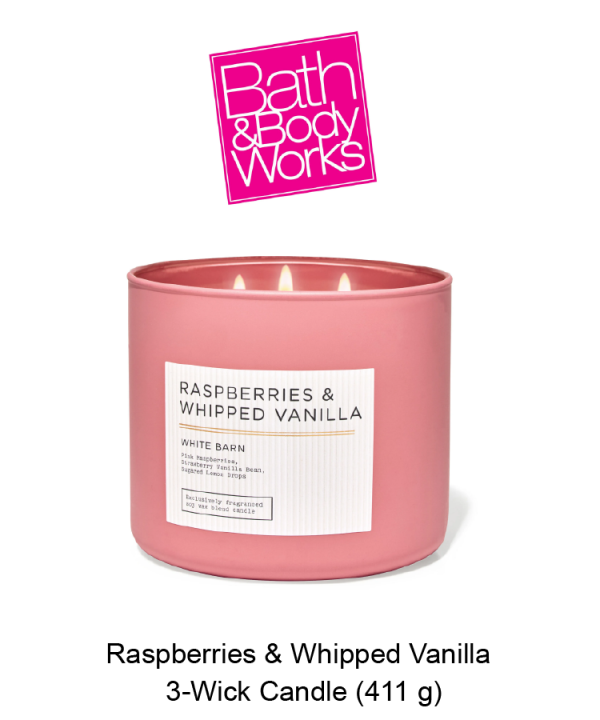 White Barn Raspberries & Whipped Vanilla 3-Wick Candle