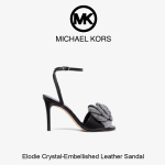 Elodie Crystal-Embellished Leather Platform Sandal - Image 2