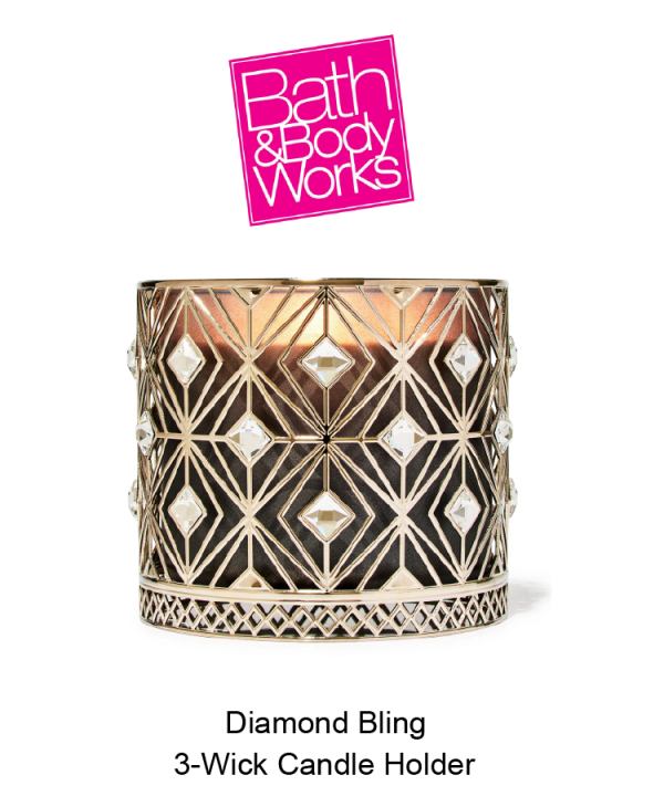 Diamond Bling 3-Wick Candle Holder