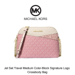 Jet Set Travel Medium Color-Block Signature Logo Crossbody Bag