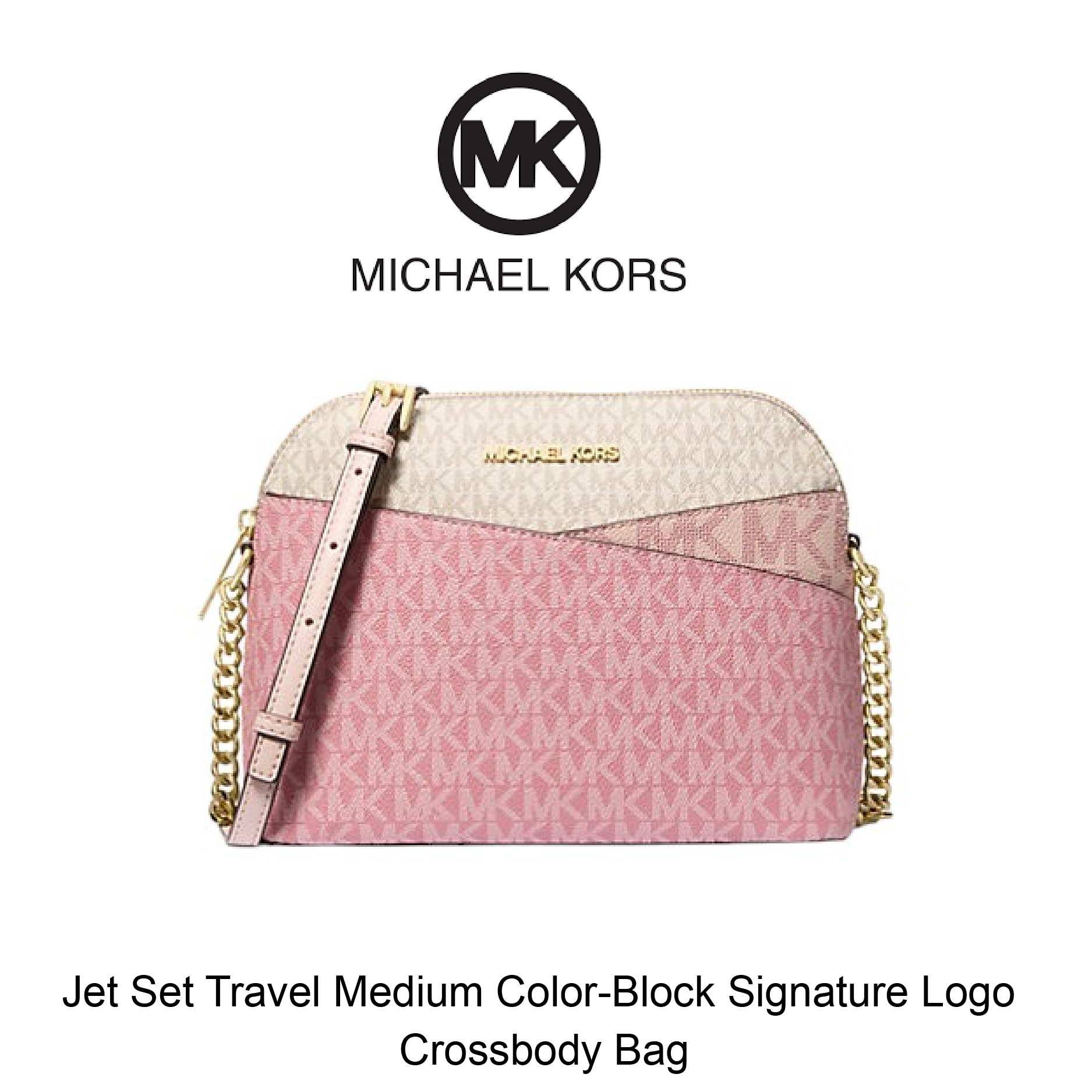 Jet Set Travel Medium Color-Block Signature Logo Crossbody Bag