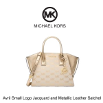Avril Small Logo Jacquard and Metallic Leather Satchel