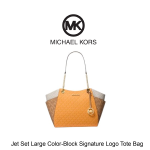 Jet Set Large Color-Block Signature Logo Tote Bag