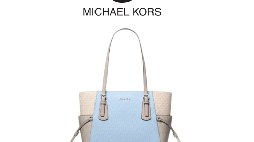 Voyager Large Color-Block Signature Logo Tote Bag