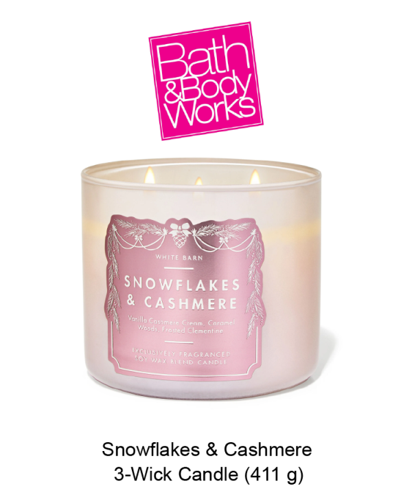 White Barn Snowflakes & Cashmere 3-Wick Candle