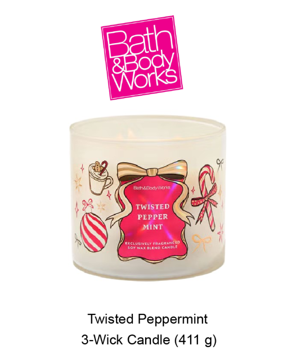 Twisted Peppermint 3-Wick Candle