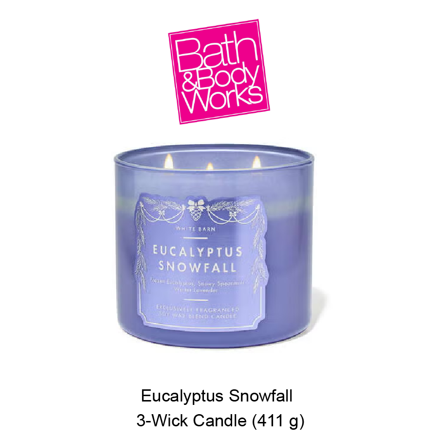 BB 3-Wick Candle Nov-03-2025-07 White Barn Eucalyptus Snowfall 3-Wick Candle - Image 1
