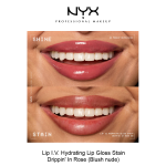 LIP I.V. HYDRATING LIP GLOSS STAIN- Drippin' In Rose - Image 3