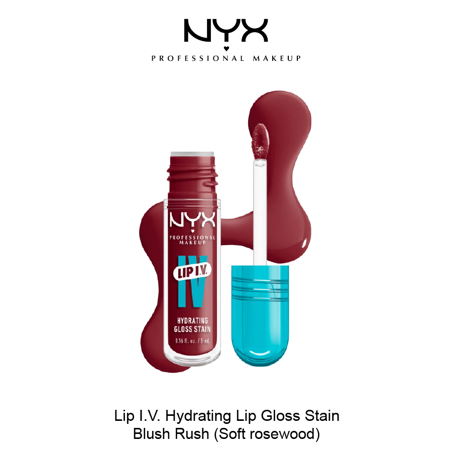 NYX Lip I.V. Hydrating Lip Gloss Stain Nov-26-2025-37 LIP I.V. HYDRATING LIP GLOSS STAIN- Blush Rush - Image 1
