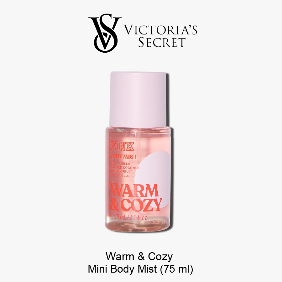 VS Pink Travel Fine Fragrance Mist Dec-10-2025-03 BODY FRAGRANCE Warm & Cozy Mini Body Mist - Image 1