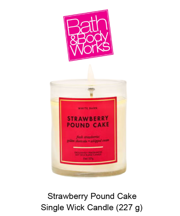 White Barn Strawberry Pound Cake Single Wick Candle