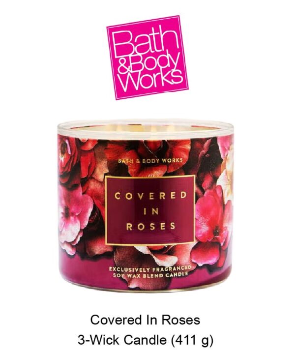 Covered In Roses3-Wick Candle