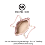 Jet Set Medium Signature Logo Pocket Tote Bag - POWDER BLUSH - Image 2