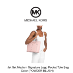 Jet Set Medium Signature Logo Pocket Tote Bag - POWDER BLUSH - Image 3