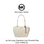Jet Set Large Signature Logo Shoulder Bag - VANILLA
