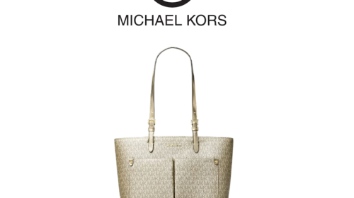 Jet Set Medium Metallic Signature Logo Pocket Tote Bag