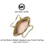 Jet Set Medium Metallic Signature Logo Pocket Tote Bag - Image 2