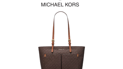 Jet Set Medium Signature Logo Pocket Tote Bag - BROWN