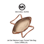 Jet Set Medium Signature Logo Pocket Tote Bag - VANILLA - Image 2