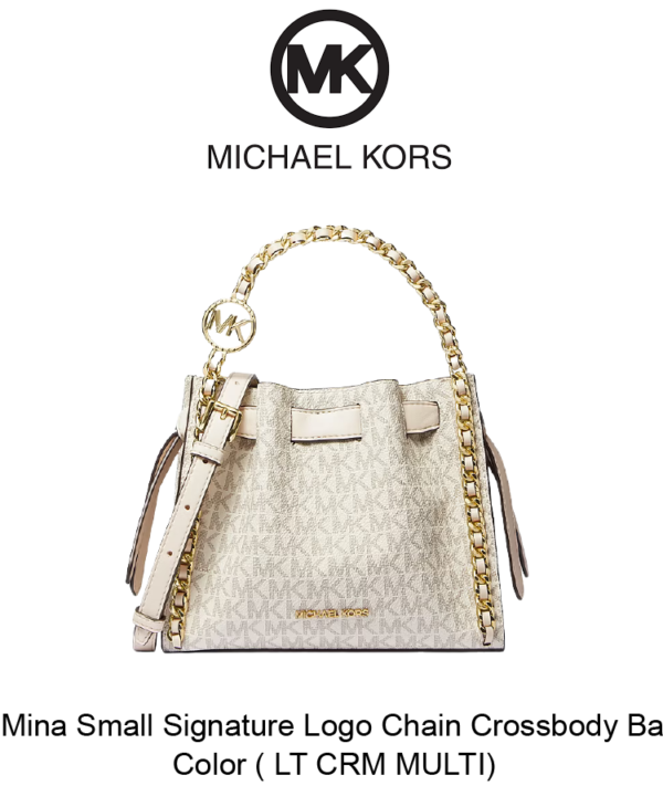 Mina Small Signature Logo Chain Crossbody Bag (LT CRM MULTI)
