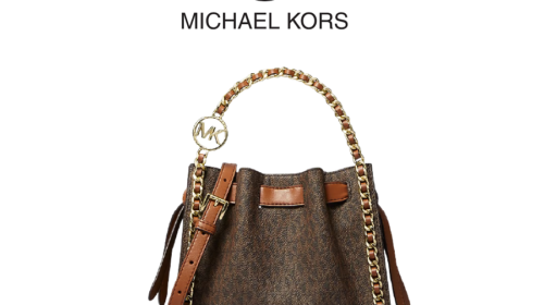 Mina Small Signature Logo Chain Crossbody Bag (BROWN)