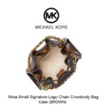 Mina Small Signature Logo Chain Crossbody Bag (BROWN) - Image 2