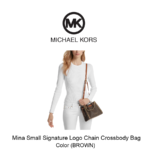 Mina Small Signature Logo Chain Crossbody Bag (BROWN) - Image 3