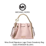 Mina Small Signature Logo Chain Crossbody Bag (POWDER BLUSH)